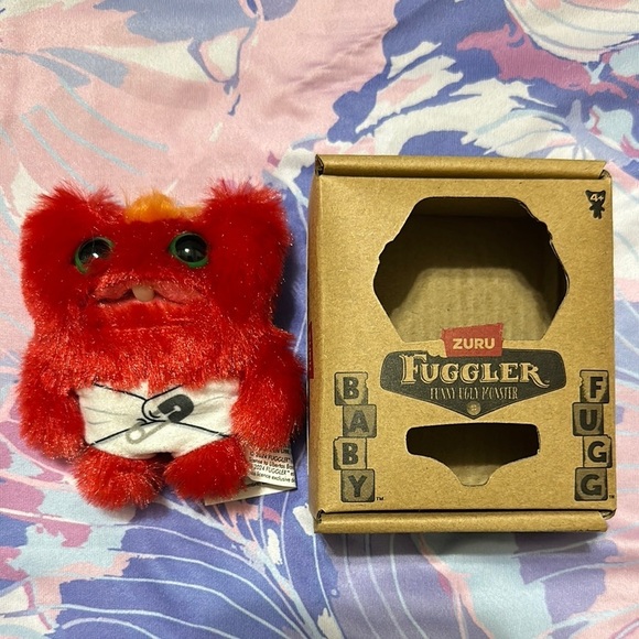 Fuggler New Baby Fugg Red Fuzzy Monster Stuffed Animal - Picture 2 of 5